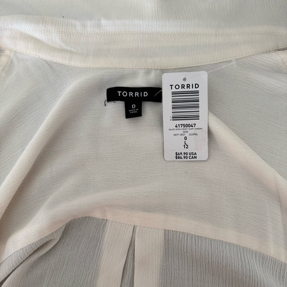 ❌SOLD❌Torrid Open Front Gauze Kimono Shirt in Dew Color | Torrid Size 0 - Picture 14 of 14